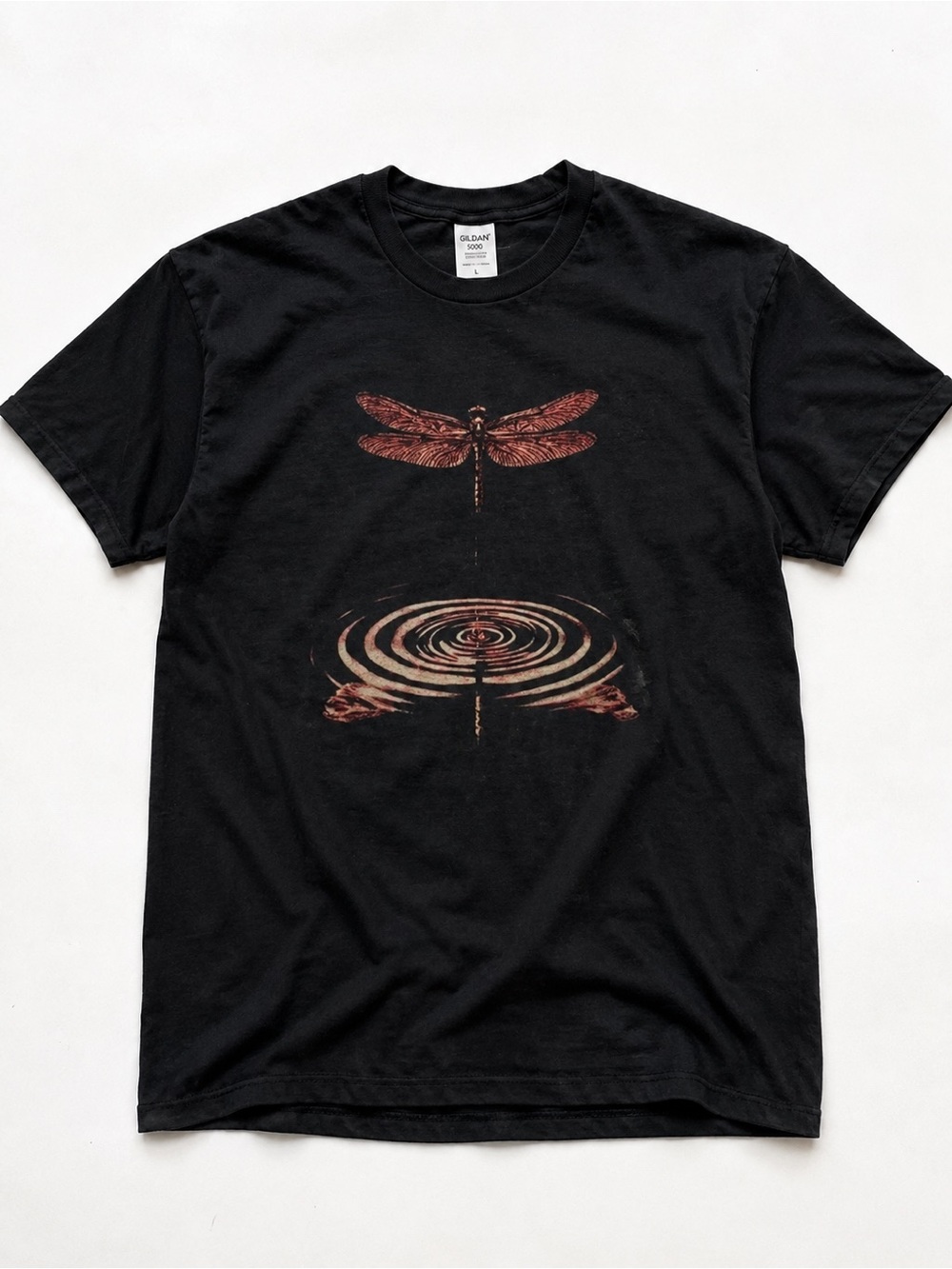 Men's Black Dragonfly Ripple Graphic Tee